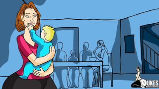 Married teacher sneak to work early for some large ebony knob.