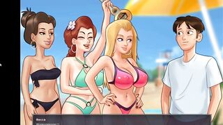 SummerTimeSaga-Sexually Excited Milfs Beach Party 3Some