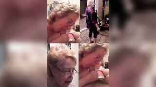 Cathy Cheating Floozy Granny out “Shopping” but Sneaked round to Neighbours Sucking off his Large Dick.!