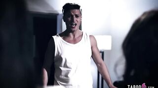 Jealous teen demands sex with his curvy lesbo stepmoms