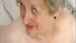 Old Granny  Striping off Her  Underware  and  Playing