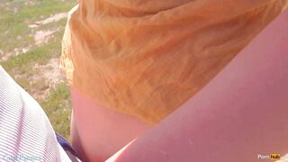 Stranger anew Cum in my Pants on the Beach Risky Public Creampie