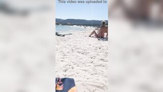 French aged woman on the beach - voyeur topless - spycam