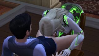 Sex with an alien. The gal arrived from some other planet for sex - whims sims