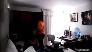 Maid with moist breasts get grope at work