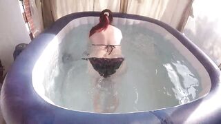 Large Preggo Tart in Bikini  in the Hawt Tub