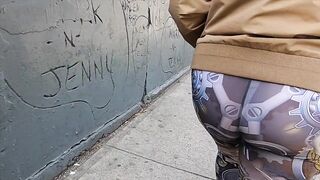 Wife in watch throughout Leggings Walking in Public Visible Belt