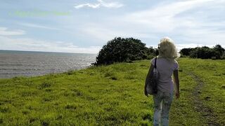 Real Golden-Haired Doxy in Mountains Showing Booty and Breasts in Public Hd- 1080 Porn