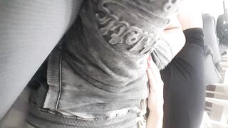 Shy mature Gf touches, groping my penis next allies