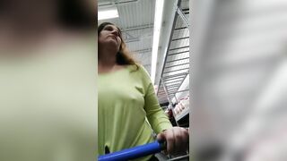 Shopping at Walmart out of a brassiere and a flash