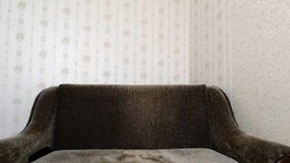 Russian angel fondles her cunt on the daybed