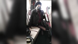 Fully clothed up public bus syntribation climax