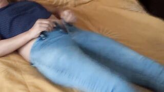My wife's sister is lewd, this babe masturbates, spunk flow jean