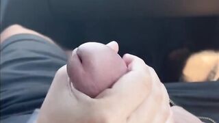 Hitchhiking - Slutty stepmom jerks wang whilst driving her car