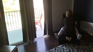 After sucking a hard, ebony schlong, obese woman with a large booty got drilled from the back