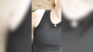 Impure Little Bitch Wife get sexually excited and masturbates in the wood