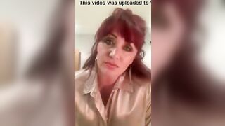 Hawt older showing off satin blouse