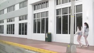 Those are the Exhibitionist Wives I like to film flashing in public and teasing undressed beach voyeurs!