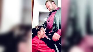Mother I'd Like To Fuck In Red Satin Robe Gets A Facial from the King