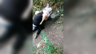 Public park sneaky breakfast oral pleasure nature livecam