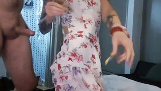 Crossdressing sissy nikki rides once more