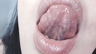 Close up POV Cum on my beautiful lips