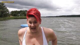 Annadevot - In WHITE SWIMSUIT in the lake