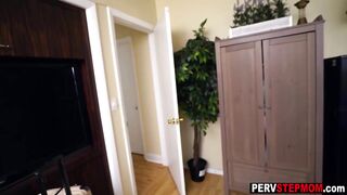 I asked my stepmom Sydney Paige to assist me and that babe drank my large schlong