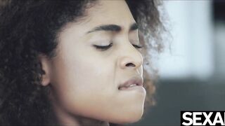 Hawt ebony angel gives a oral-job and gets a hawt creampie climax