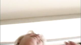 Using stick on vibrator in Vegas hotel window and sucking wang