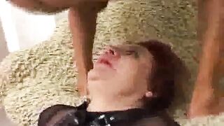 Latex Clad Aged Drilled And Jizzed On