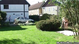 MYWIFESMOM - Large breasts mother in law cheating sex outdoors
