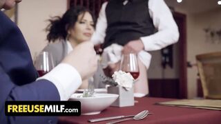 FreeUse Mother I'd Like To Fuck - Breasty Business Mylf Gets Banged By Her Waiter On The Table In A Free Use Restaurant