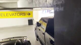 PAWG Sucks Ebony Dong In Public Parking Garage