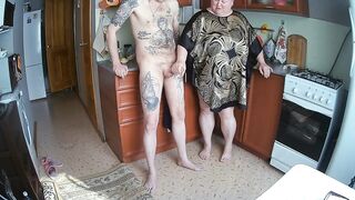 mother i'd like to fuck jerks off my schlong in the kitchen previous to lunch