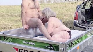 GRANNY SWALLOWS GOO AFTER BEING DRILLED IN THE BUTT CAM2 1of2