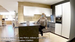 Kitchen store crossed legs syntribation climax