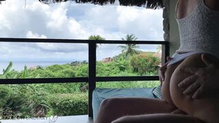honeymoon wife is bouncing her dick at a public balcony paradise swaeting