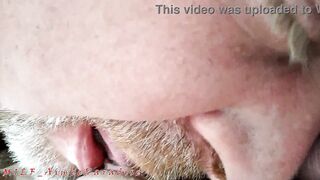 An elderly pretty slut swings on my rod, shaking her large melons over my face... Then I lick her fascinating snatch... My bitch likes it...