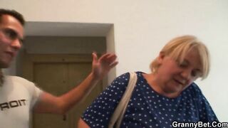 GRANNYBET - Old grandma sucks and rides strangers shlong