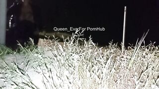 AMATEUR WIFE screwing at the beach at night with her cuckold spouse's ally