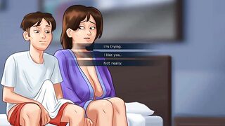 Summertime Saga: StepMom Caught Her StepSon Jerking Off, And That Babe Let Him Finish On Her Large Melons-Ep 173