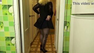 Hawt secretary flashing twat