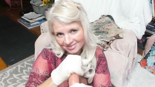 PaintedRose.Live Curvy mother I'd like to fuck Rosie Her Recent Glove Serf. Femdom Findom Gloved Tugjob