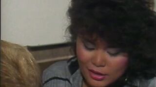 Strumpets get screwed in washroom and on daybed in wild retro trio