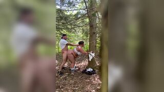 Slutty mother i'd like to fuck gets drilled whilst on a hike in the woods