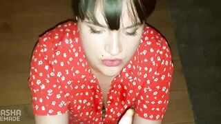 I filmed how my LEWD STEPMOM mother I'd like to fuck sucking&licking my dong! Cum on her face and this babe's HAVE A FUN it! POV