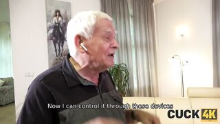 Older golden-haired woman is solely thinking about riding emo hard cocks until that babe gets gratified