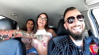 Sara Diamante, Matilde Torres in auto con Ladymuffin And Tommy A Canaglia sesso lesbian in strada