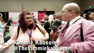 Kimmie Kaboom with Jiggy Jaguar Vids 4 sale booth Las Vegas NV